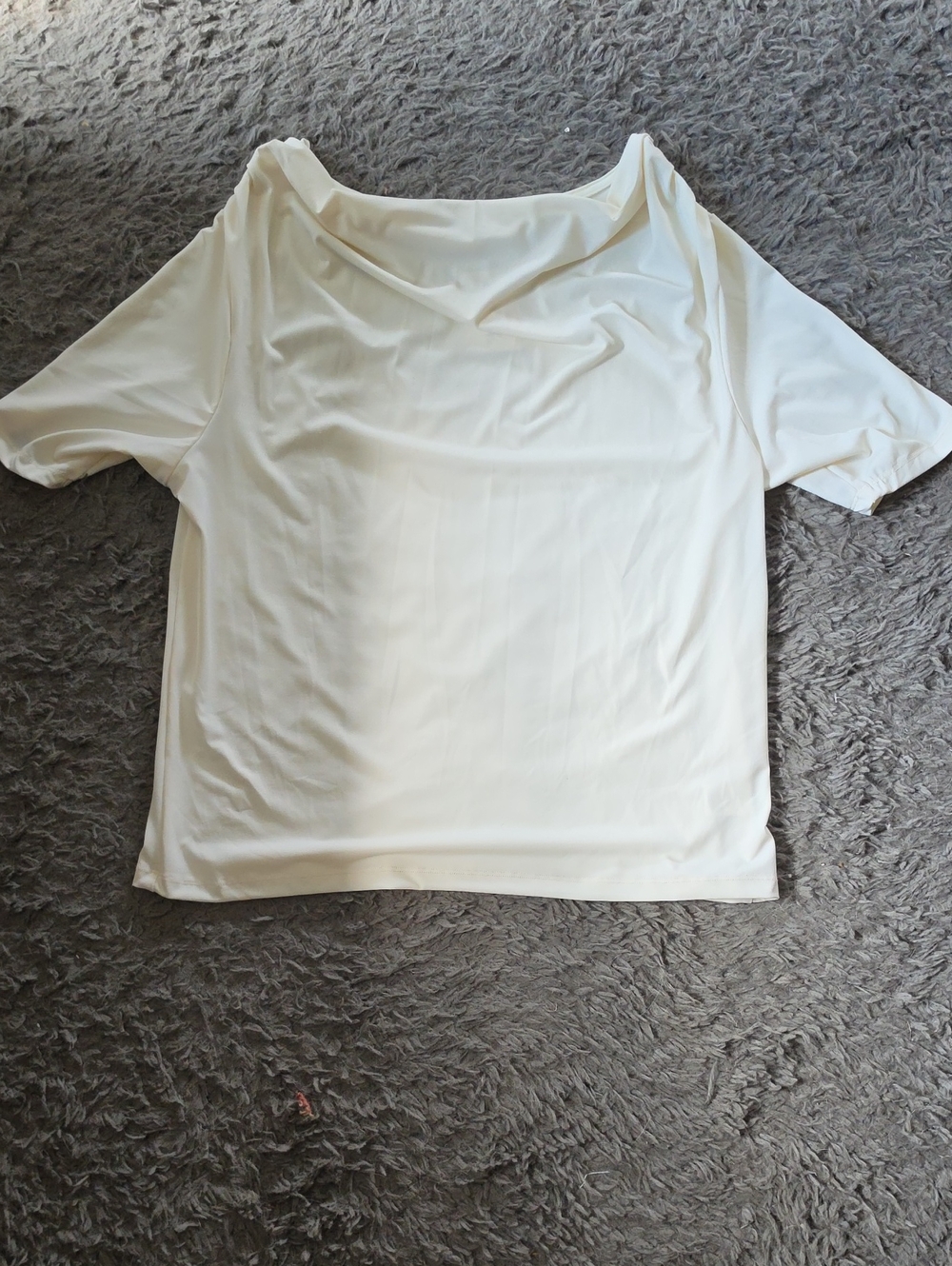 NWT New York & Company Sz XL Ivory Boatneck Short-Sleeve Top